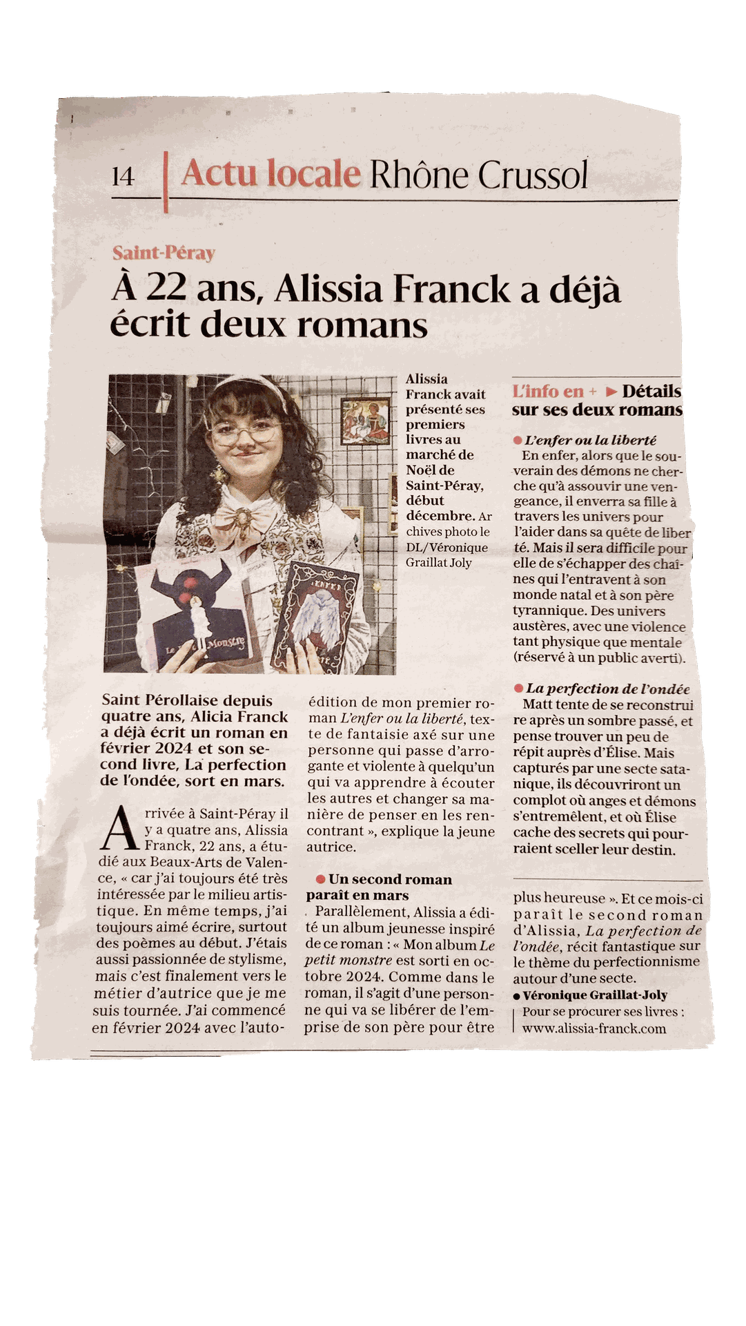 Alissia Franck article dauphiné libéré